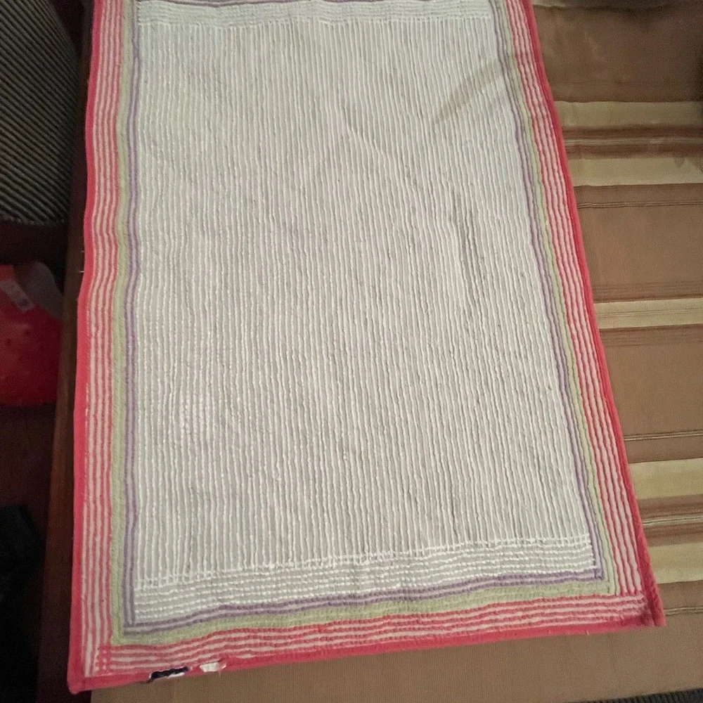 Vintage Bath rug size 30 by 21 inches/ Firm Price